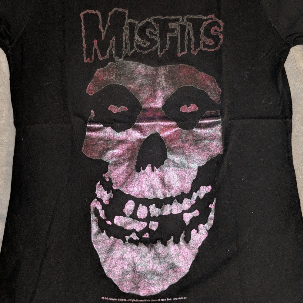 Misfits pink metallic t-shirt